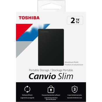 Toshiba Внешний жесткий диск Slim HDTD320EK3EA, 2000 ГБ, 2.5