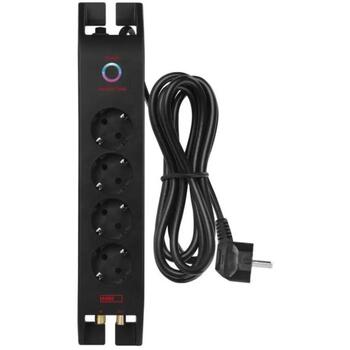 Emos Защита от перенапряжения P54222, 2м, 1800J, 4x2P+PE, 16A, 3680W, EMI/RFI фильтр, защита от детей (P54222)