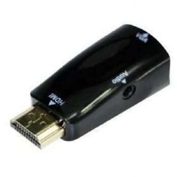 Gembird adapteris A-HDMI-VGA-02 HDMI uz VGA, 1 HDMI, 1 VGA, 1 3.5mm, melns, 1920x1080@60Hz (A-HDMI-VGA-02)