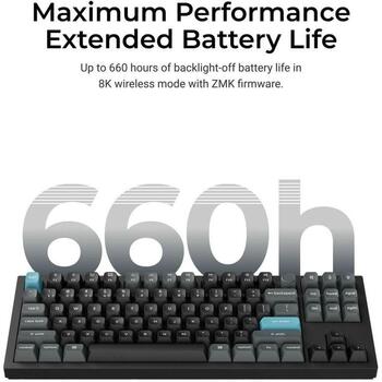Keychron Клавиатура Q3U-M3 80% TKL, 2.4 GHz, Bluetooth 5.3, RGB LED, 4000 мАч, 660 ч времени работы от батареи, PBT клавиши (Q3U-M3)