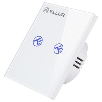 Tellur Smart WiFi выключатель TLL331491, 2 порта, 1800W, 10A, переменный ток 100-240V, 2,4 GHz, IEEE 802.11b/g/n, WEP, WPA/WPA2 (TLL331491)