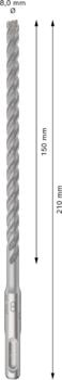 Triecienurbis SDS plus-5X 8x150x210 mm, 10 gab., Perforatora urbjiem PRO SDS PLUS-5X TRIECIENURBIS PERFORATORIEM, 2608833900, BOSCH (2608833900)