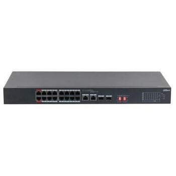Dahua коммутатор S3218-16ET-135, 16xRJ-45 10/100 Mbps, 2xRJ-45 10/100/1000 Mbps, 2xSFP, PoE, 135W (S3218-16ET-135)