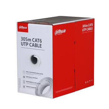 CAT6 U-UTP tīkla kabelis interneta un datu pārraidei 305m CCA 22-31% CPR Eca balts PFM922I-6UN-C-WHITE Dahua (PFM922I-6UN-C-WHITE)