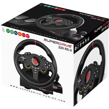 Subsonic Superdrive 220 RS-X рулевое колесо SA5720-3, 180 градусов, 22 см, 2 педали, проводное соединение (SA5720-3)