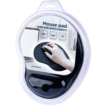 Gembird peles paliktnis MP-ERGO-01, 220mm, 260mm, melns, ergonomisks, putu plaukts (MP-ERGO-01)