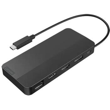 Lenovo USB-C Dual Display Travel Dock w/o Adapter 40B90000WW, 1 x RJ-45, 1 x USB-A 10 Gbps, 2 x USB-C 10 Gbps, 1 x HDMI, 65 W (40B90000WW)