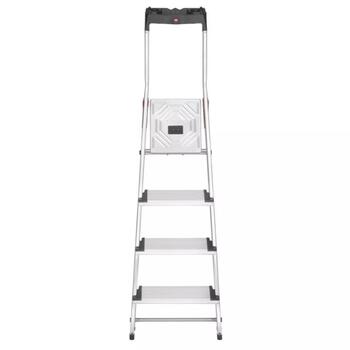 Hailo L80 ComfortLine 038040407, 4 pakāpieni, 260cm, 150kg, alumīnijs, neslīdošs, XXL pakāpieni (038040407)