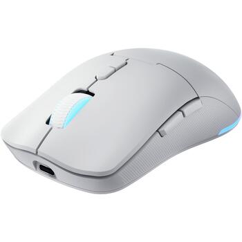 Lenovo bezvadu spēļu pele Legion M220 GY51V60437, 5000 dpi, 2.4 GHz, Bluetooth, USB-C, 7 pogas, RGB apgaismojums, optiskā, balta (GY51V60437)