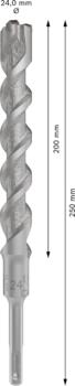 Triecienurbis SDS plus-5X 24x200x250, mm 1 gab., Perforatora urbjiem PRO SDS PLUS-5X TRIECIENURBIS PERFORATORIEM, 2608836647, BOSCH (2608836647)