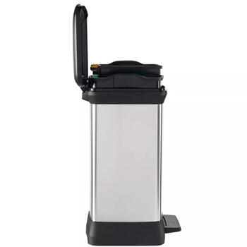 Curver Deco Bin Duo 0802165582, atkritumu pedāļspainis, 10+18L, 29x39x50.5cm, plastmasa, sudrabs (0802165582)