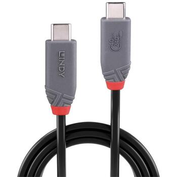Lindy USB4 240W Type C кабель 36957 1.5m, 40Gbps, черный, USB Type 4 C мужские разъемы (36957)