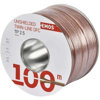 Emos Кабель для динамиков SP250/TP S8324, 100 м, 2,5 мм2, прозрачный, без экрана, PVC, 50 В (S8324)
