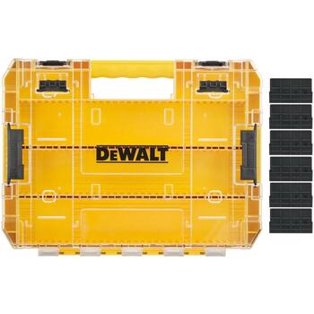 Dewalt Большой TOUGHCASE® Модель DT70839-QZ, 1.552кг, 33.5см, 180мм, 265мм, 6.7см, 46мм, настраиваемый, прозрачная крышка (DT70839-QZ)
