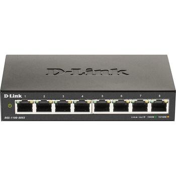 D-Link коммутатор DGS-1100-08V2/E, 8x 10/100/1000, 16 Гбит/с, L2, управляемый, настольный, внешний блок питания, безвентиляторный (DGS-1100-08V2/E)