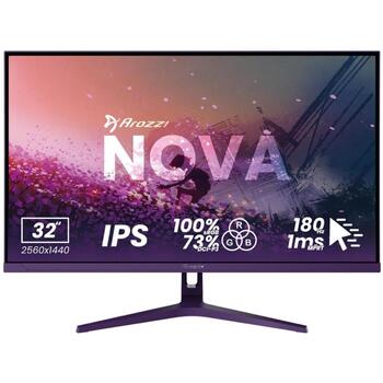 Arozzi monitors Nova AZ-NO-32T2K180-PP, 32 collas, IPS, QHD, 16:9, 180 Hz, 1 ms, 2560 x 1440 px, 300 cd/m², 2x HDMI, purpurs (AZ-NO-32T2K180-PP)