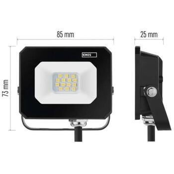 Emos LED прожектор SIMPO 10 W ZS2213, 1000 lm, 220–240 V, 50/60 Hz, IP65, 4000 K, 120°, алюминий, стекло (ZS2213)