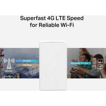 Mercusys беспроводной маршрутизатор MB110-4G 300 Мбит/с, 4G LTE, 2.4 ГГц, 32 устройства, 9 В, 0.85 А, 150 мм (MB110-4G)