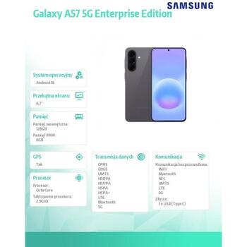 Smartfon Galaxy A57 5G 8/128GB Enterprise Edition szary (SM-A576BZABEEE)
