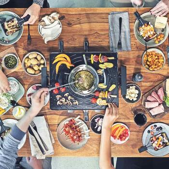 Gastroback Raclette-Fondue 42562, 2200 W, 1 л, 0,5 л, 1,55 м, нержавеющая сталь, антипригарное покрытие (42562)