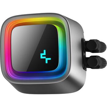 Deepcool LS720 A-RGB procesora šķidruma dzesētājs R-LS720-BKAMNT-G-1, 360 mm, 85,85 cfm, 32,9 dB(A), 3 ventilatori, PWM, RGB (R-LS720-BKAMNT-G-1)