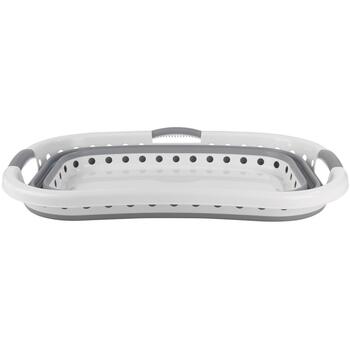 Beldray LA072979PGRYFEU7 Collapsible Hip Hugger Laundry Basket 37L, White/Grey (LA072979PGRYFEU7)