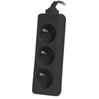 Lanberg удлинитель PS0-03E-0300-BK, 3м, 3xCEE 7/5, 1xCEE 7/7, 10A, черный (PS0-03E-0300-BK)