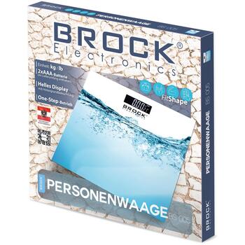 Brock BS 005 напольные весы, 180кг, 1г, кг/фунты, 2xAAA, подсветка, автоотключение, закаленное стекло (BS 005)