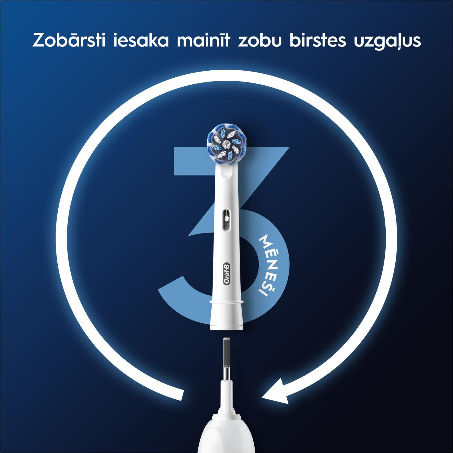 Oral-B Nomaināmas zobu birstes galviņas EB60X-8 Sensitive Clean Pro, 8 gab, balta, mīksta, pieaugušajiem (EB60X-8)