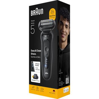 Braun bārdas skuveklis 52-N1200s, 3 asmeņi, 50 min, Li-Ion, mitrā un sausā, ūdensizturīgs, ceļojumu kaste, precīzijas trimmeris (52-N1200s)