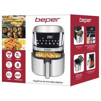 Beper Gaisa fritieris P101FRI070, 1700W, 7l, 8 programmas, 80-200°C, elektronisks panelis, nelīpošais pārklājums (P101FRI070)