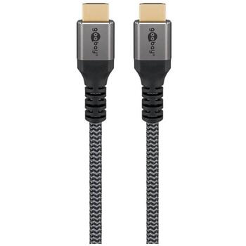 Goobay HDMI kabelis ar Ethernet, 64996, 5 m, 4K60Hz atbalsts, pelēks (64996)
