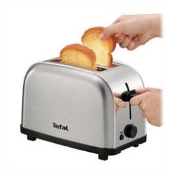 Tefal Toasteris TT330D, 700W, 2 šķēles, nerūsējošais tērauds, 6 apbrūnināšanas līmeņi, augsta pacelšana, izņemama drupaču paplāte (TT330D)