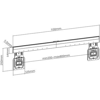 Sbox крепление для телевизора PLB-1948, 75кг, 200x200, 800x600, фиксированное, черное, алюминий, сталь, пластик (PLB-1948)