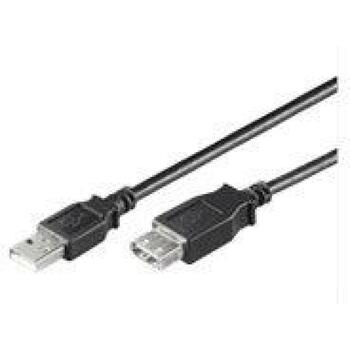 Goobay USB pagarinātāja kabelis 68622, 0,3 m, USB 2.0, USB Type-A vīrišķais uz USB Type-A sievišķo, dubulti ekranēts, melns (68622)