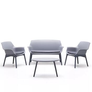 Bica Комплект садовой мебели Luxor Lounge Set 16907794, серый, 4-местный, ПП+стекловолокно, сборка без инструментов (16907794)