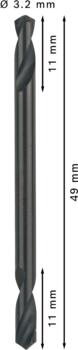 HSS-G urbis met. divp. 3,2x49,0 mm, 10 gab., Urbjmašīnām/skrūvgriežiem PRO METAL HSS-G DIVPUSĒJI SPIRĀLVEIDA URBIS, 2608597584, BOSCH (2608597584)