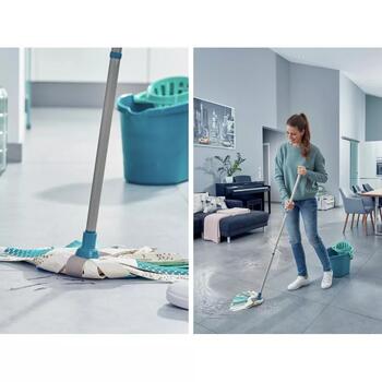 Leifheit Power Mop 3in1 1052110, grīdas uzkopšanas komplekts, 12L, plastmasa, saliekams kāts, mazgājams 60°C (1052110)