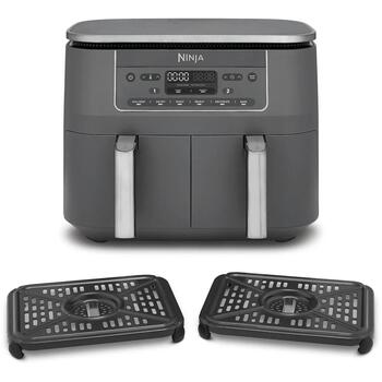 Ninja Dual Zone DZ300EU karstā gaisa fritieris cepšanai un gatavošanai 2470W 7.6L 2x3.8L 6 programmas līdz 240°C Dual Zone pelēks (DZ300EU)