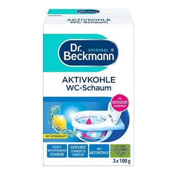 Dr.Beckmann tualetes tīrīšanas putas ar aktīvo ogli 187792, 3x100g, noņem netīrumus, neitralizē smakas (187792)