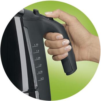 Braun электрический чайник WK300 BLACK, 1.6L, 2200W, черный, пластик, поворотная база 360°, автоотключение, защита от перегрева (WK300 BLACK)