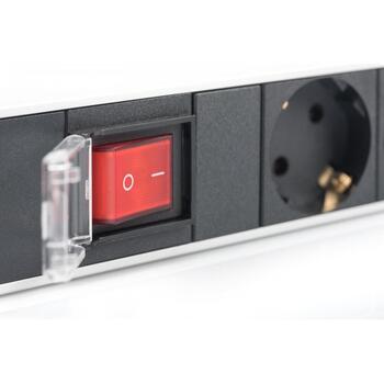 Digitus Pagarinātājs DN-95402, 2 m, 7 kontaktligzdas, 250 V, 16 A, 4000 W, alumīnija, slēdzis, 19 collas, 1U (DN-95402)