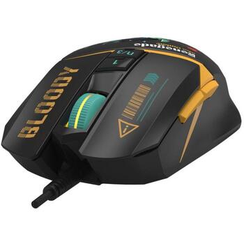 A4Tech Игровая мышь A4TMYS47619, 129mm, 70mm, 39mm, 9 кнопок, 200-1200 DPI, USB, программируемые кнопки, лазер, RGB подсветка (A4TMYS47619)