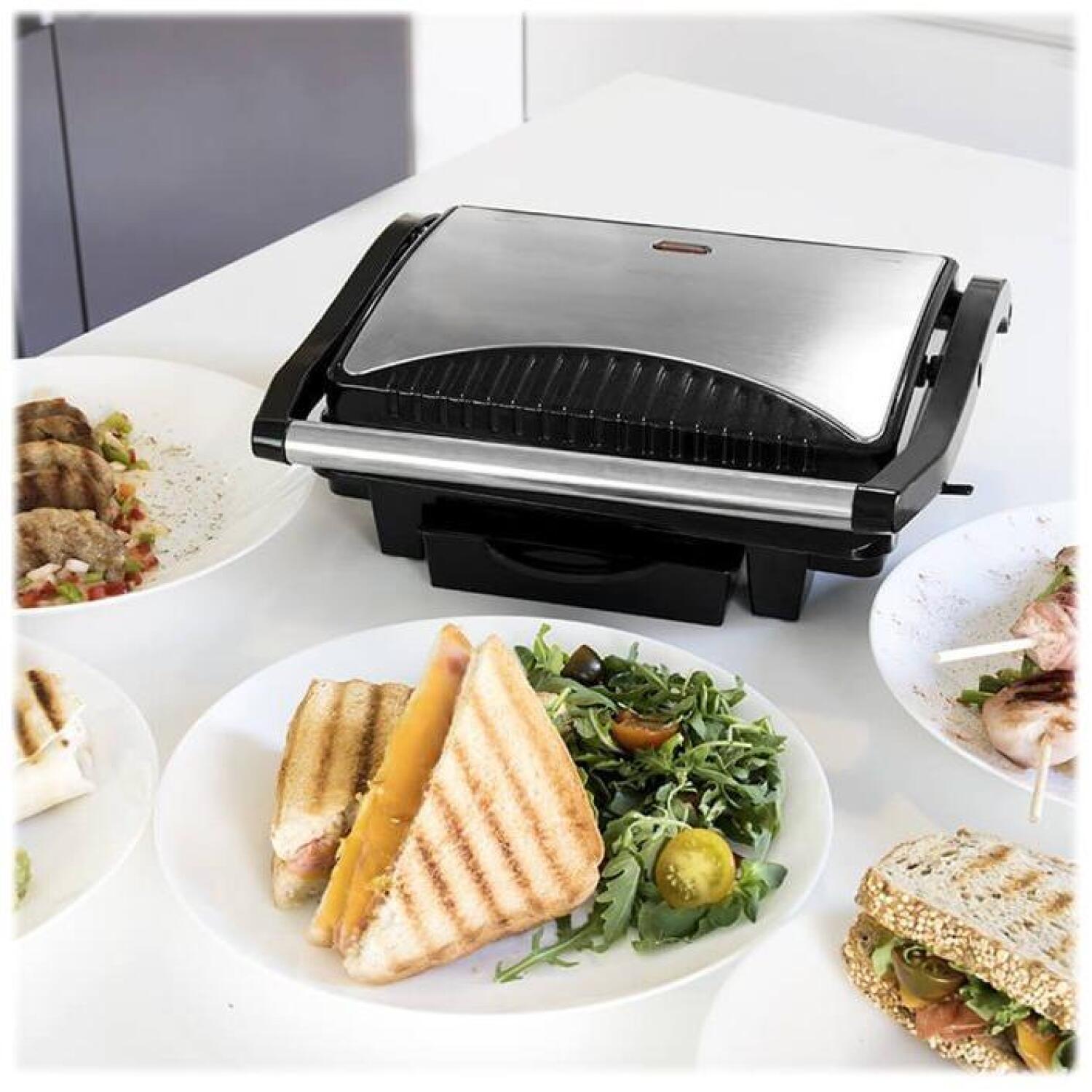 Cecotec Grils Rock'nGrill 1000 3023, 1000 W, Elektriskais grils, 444.5 cm², Melna/Nerūsējošais tērauds (3023)