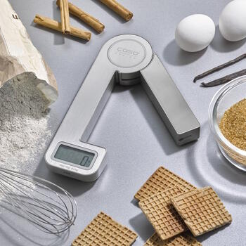 Компактные кухонные весы со складным механизмом 5 kg 1 g LCD нержавеющая сталь KitchenEcostyle 03266 Caso (03266)