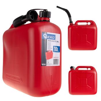 Plastmasas degvielas kanna 10L, elastīgs snīpis, G03241, GEKO (G03241)