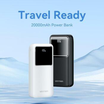 Vention Power Bank FHLW0 20000mAh, 22.5W, LED дисплей, зарядка 3 устройств одновременно (FHLW0)