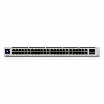 Коммутатор Layer 2 PoE с 48 × GbE 32 PoE+ 4 × 1 GbE SFP 195 Вт PoE безвентиляторный 1.3″ LCM rack монтаж USW 48 PoE Белый Ubiquiti (USW-48-POE-EU)