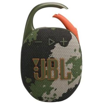 JBL Clip 5 SQUAD portatīvais skaļrunis, 7W, 95Hz-20kHz, BT 5.3, IP67, 15h, karabīne, kamuflāža (JBLCLIP5SQUAD)