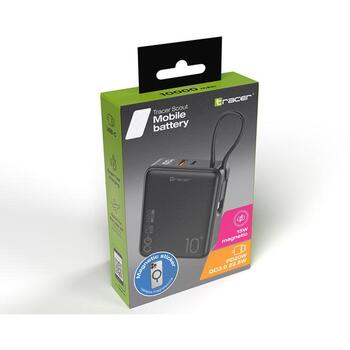 Tracer Пауэрбанк TRABAT47643, 10000 мАч, 15 Вт беспроводная зарядка, 20 Вт Power Delivery, Quick Charge 3.0 (TRABAT47643)